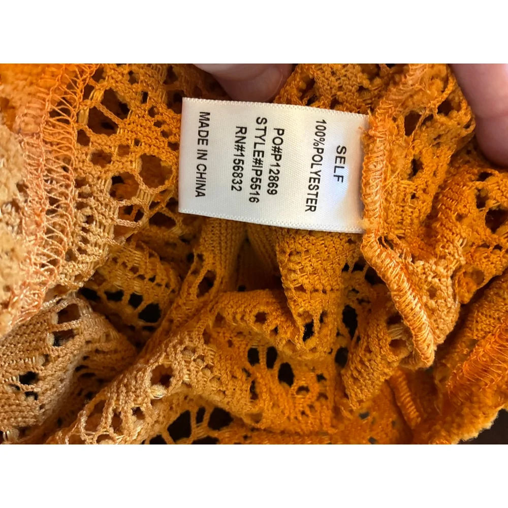 0245 ***BIBI*** NWT Size Small Mustard Colored Textured Long Sleeve Sweater - Picture 9 of 11